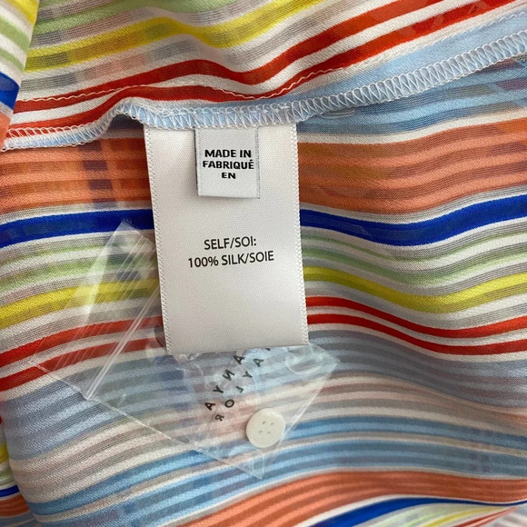 Tanya‎ Taylor Illa Silk Blouse Summer Stripe Print - Picture 12 of 12